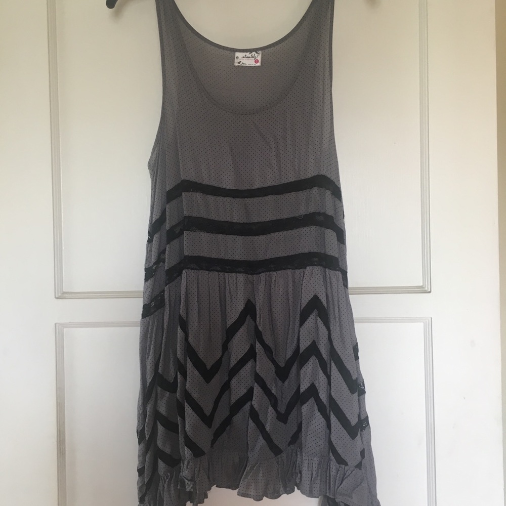 Free people lace trapeze slip dress